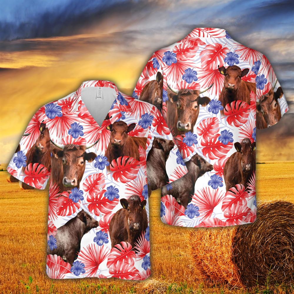 Farm Hawaiian Shirt American Colors Shorthorn Cattle All Printed 3D Hawaiian Shirt For Men And Women Animal Hawaiian Shirt 1 bzoxcm.jpg