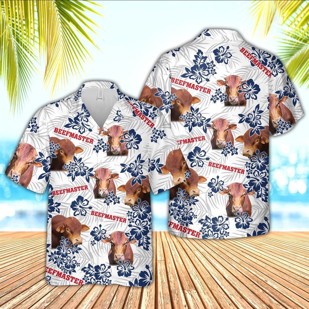 Farm Hawaiian Shirt Beefmaster American White Flowers Pattern Hawaiian Shirt Animal Hawaiian Shirt 1 h6wqmi.jpg