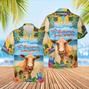 Farm Hawaiian Shirt, Beefmaster Cattle Hawaiian…