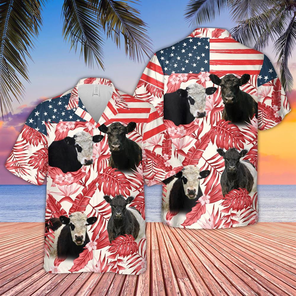 Farm Hawaiian Shirt Belted Galloway Red Floral Us Flag 3D Hawaiian Shirt Animal Hawaiian Shirt 1 fz67bc.jpg Farm Hawaiian Shirt Belted Galloway Red Floral Us Flag 3D Hawaiian Shirt Animal Hawaiian Shirt 1 fz67bc.jpg