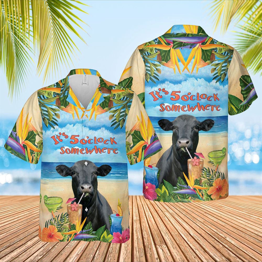 Farm Hawaiian Shirt Black Angus Cattle Hawaiian Shirt It S 5 O Clock Somewhere Hawaiian Shirt Animal Hawaiian Shirt 1 gs1cn2.jpg