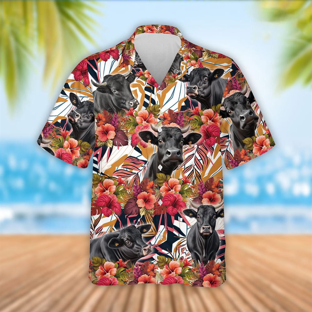 Farm Hawaiian Shirt Black Angus Cattle Red Hibicus Flowers Hawaiian Shirt Summer Gift Animal Hawaiian Shirt 1 wisd3h.jpg
