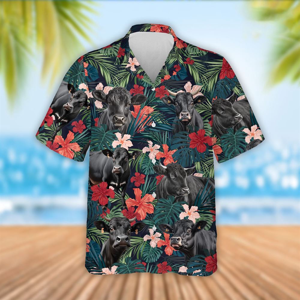 Farm Hawaiian Shirt Black Angus Cattle Red Tropical Flowers Hawaiian Shirt Summer Gift Animal Hawaiian Shirt 1 n1wez6.jpg Farm Hawaiian Shirt Black Angus Cattle Red Tropical Flowers Hawaiian Shirt Summer Gift Animal Hawaiian Shirt 1 n1wez6.jpg
