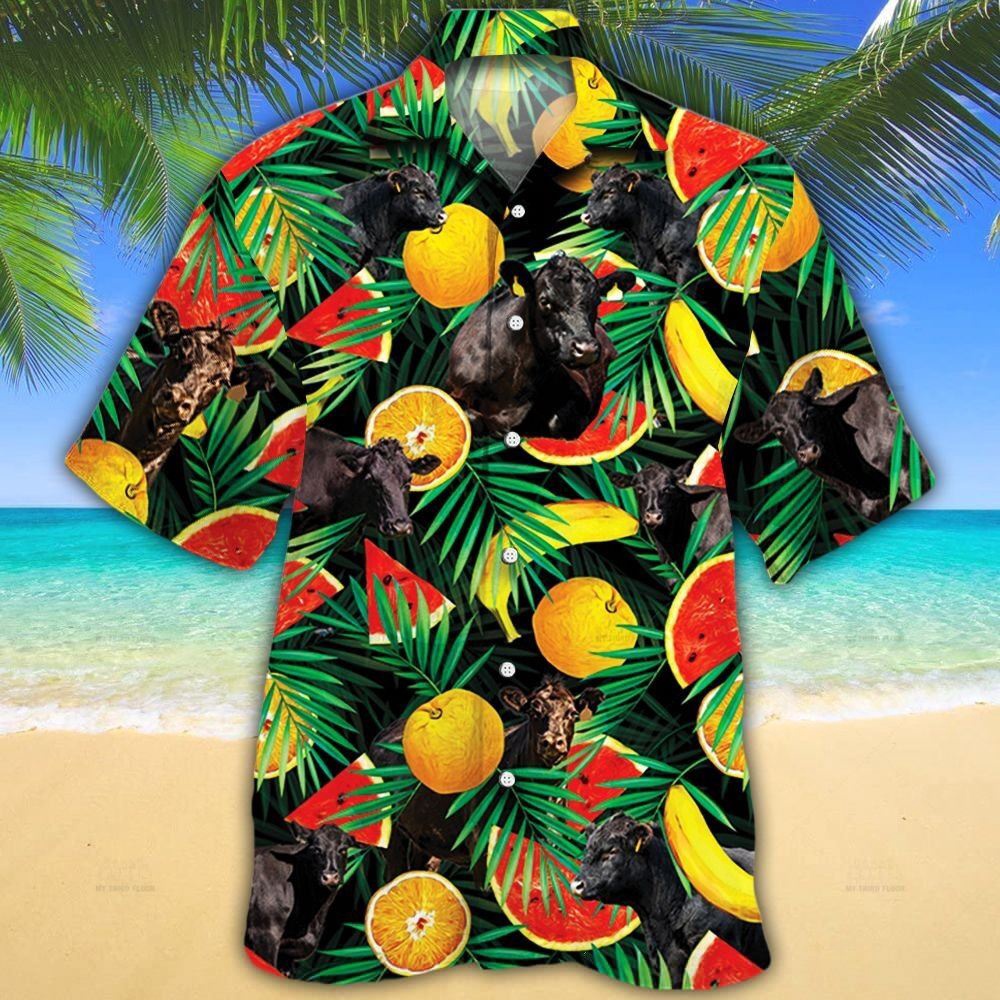 Farm Hawaiian Shirt Black Angus Cattle Tropical Fruits All Over Printed 3D Hawaiian Shirt Animal Hawaiian Shirt 1 lmscw6.jpg