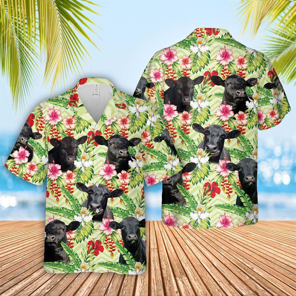 Farm Hawaiian Shirt Black Angus Hibicus Floral 3D Hawaiian Shirt Animal Hawaiian Shirt 1 bicqar.jpg