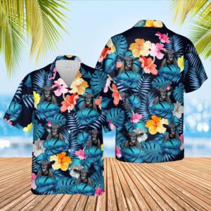 Farm Hawaiian Shirt, Black Angus Pattern…