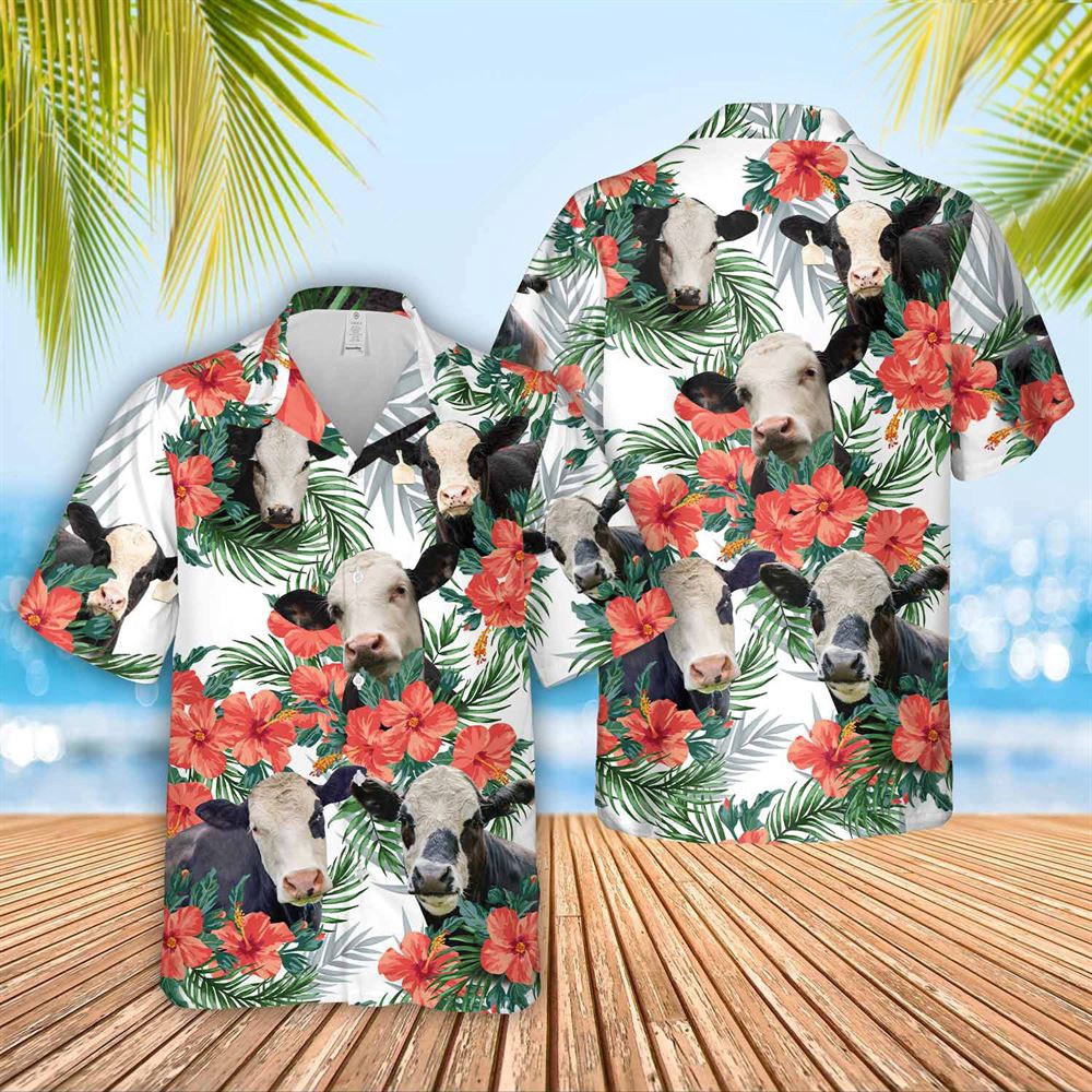 Farm Hawaiian Shirt Black Baldy Cattle Hibucis Flower Pattern 3D Hawaiian Shirt Animal Hawaiian Shirt 1 fglpnl.jpg Farm Hawaiian Shirt Black Baldy Cattle Hibucis Flower Pattern 3D Hawaiian Shirt Animal Hawaiian Shirt 1 fglpnl.jpg