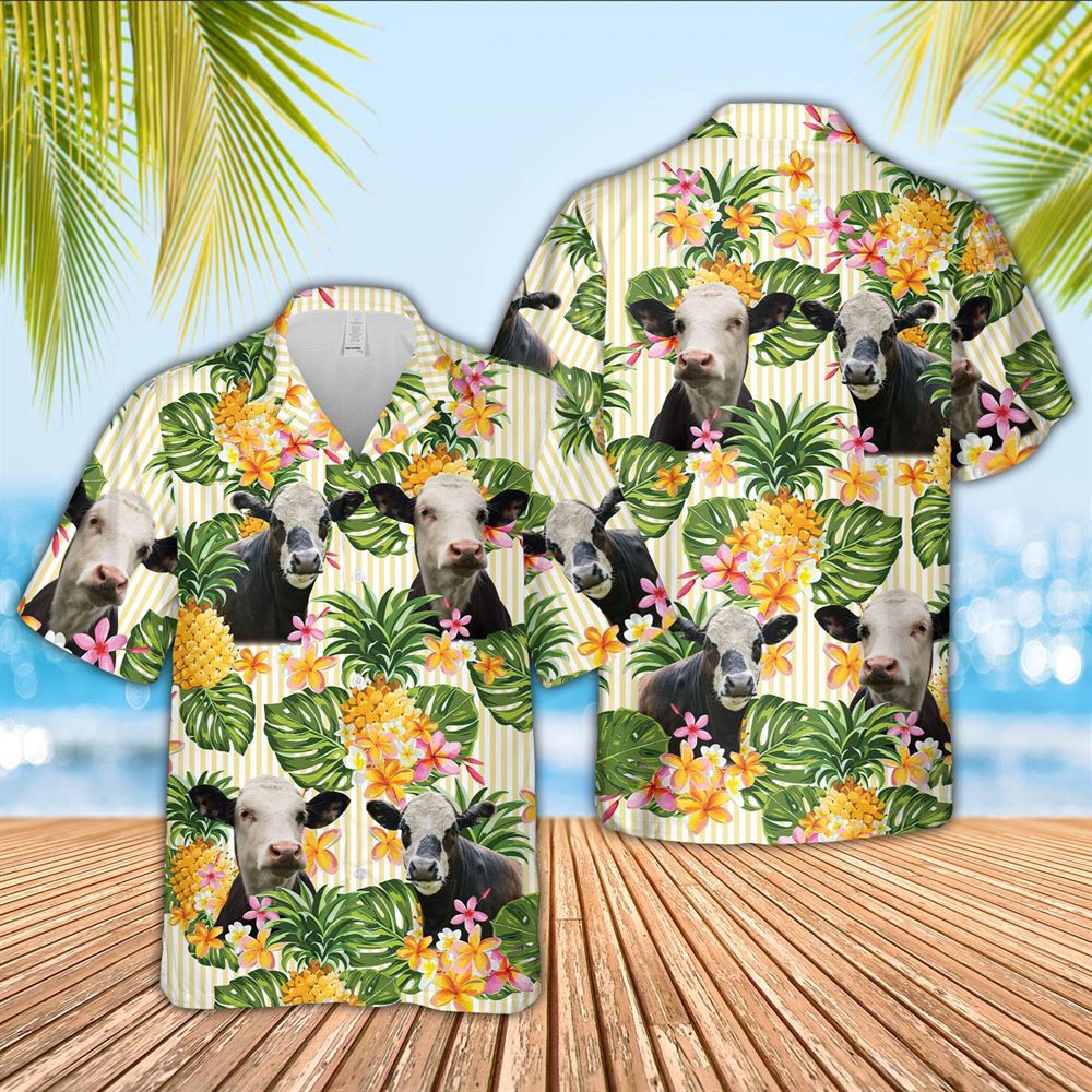 Farm Hawaiian Shirt Black Baldy Pineapple Pattern Hawaiian Shirt Animal Hawaiian Shirt 1 jqervb.jpg