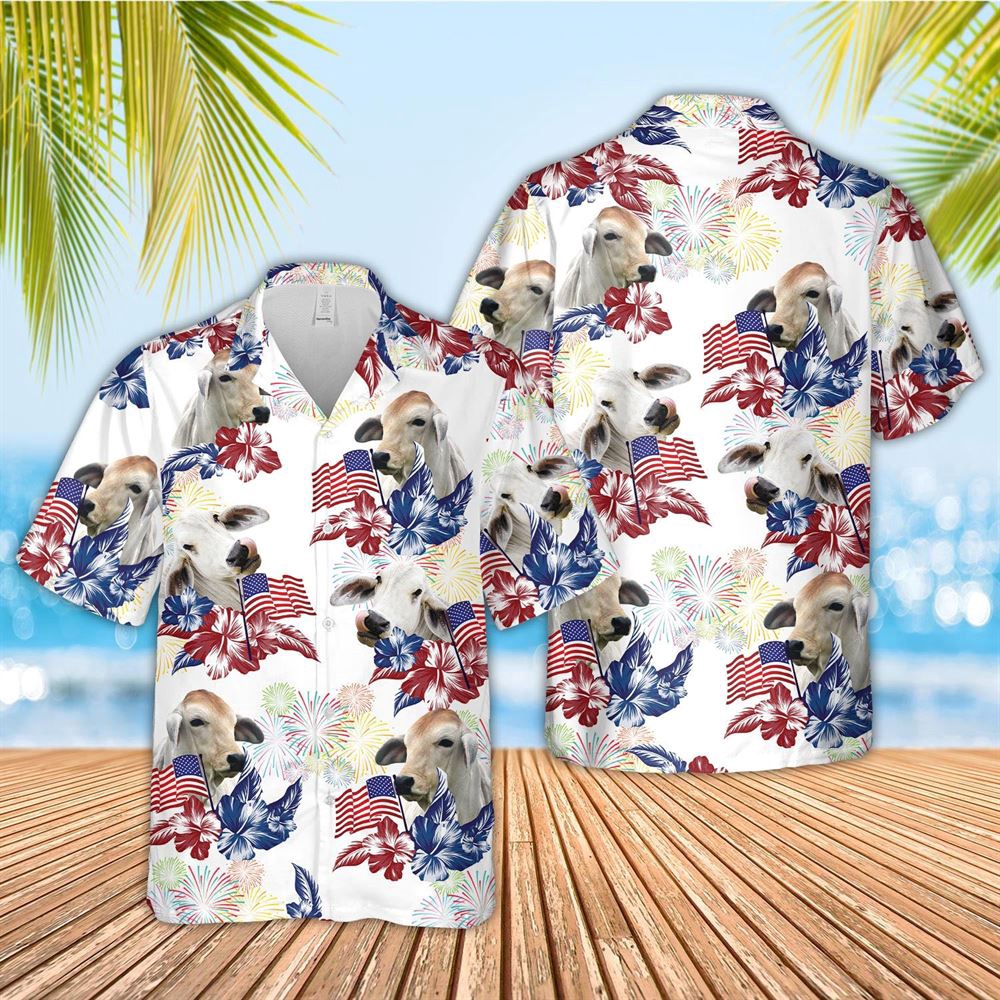 Farm Hawaiian Shirt Brahman American Flowers And Flag Pattern Hawaiian Shirt Animal Hawaiian Shirt 1 gaglxr.jpg