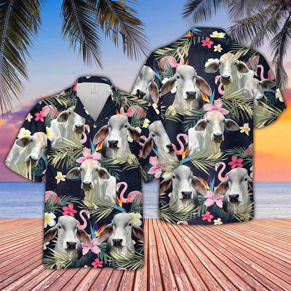 Farm Hawaiian Shirt Brahman Cattle And Flamingo Flower Pattern 3D Hawaiian Shirt Animal Hawaiian Shirt 1 nhs3ur.jpg Farm Hawaiian Shirt Brahman Cattle And Flamingo Flower Pattern 3D Hawaiian Shirt Animal Hawaiian Shirt 1 nhs3ur.jpg