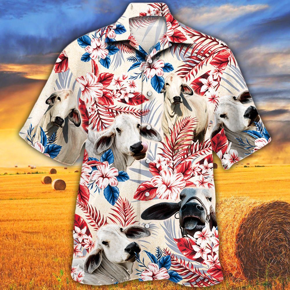 Farm Hawaiian Shirt Brahman Cattle Australian Flag Hawaiian Flowers All Over Printed 3D Hawaiian Shirt Animal Hawaiian Shirt 1 uuaxq7.jpg
