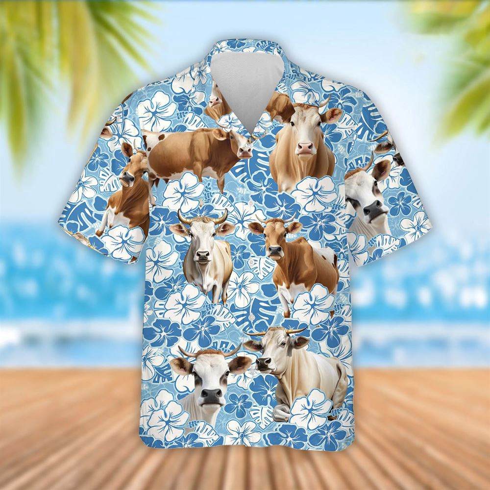 Farm Hawaiian Shirt Brahman Cattle Blue Flower Pattern 3D Hawaiian Shirt Summer Gift Animal Hawaiian Shirt 1 fn1xav.jpg Farm Hawaiian Shirt Brahman Cattle Blue Flower Pattern 3D Hawaiian Shirt Summer Gift Animal Hawaiian Shirt 1 fn1xav.jpg