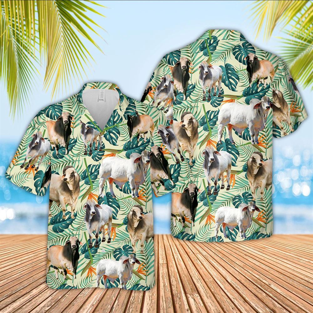 Farm Hawaiian Shirt Brahman Cattle Green Pattern 3D Hawaiian Shirt Animal Hawaiian Shirt 1 fr1wgy.jpg Farm Hawaiian Shirt Brahman Cattle Green Pattern 3D Hawaiian Shirt Animal Hawaiian Shirt 1 fr1wgy.jpg
