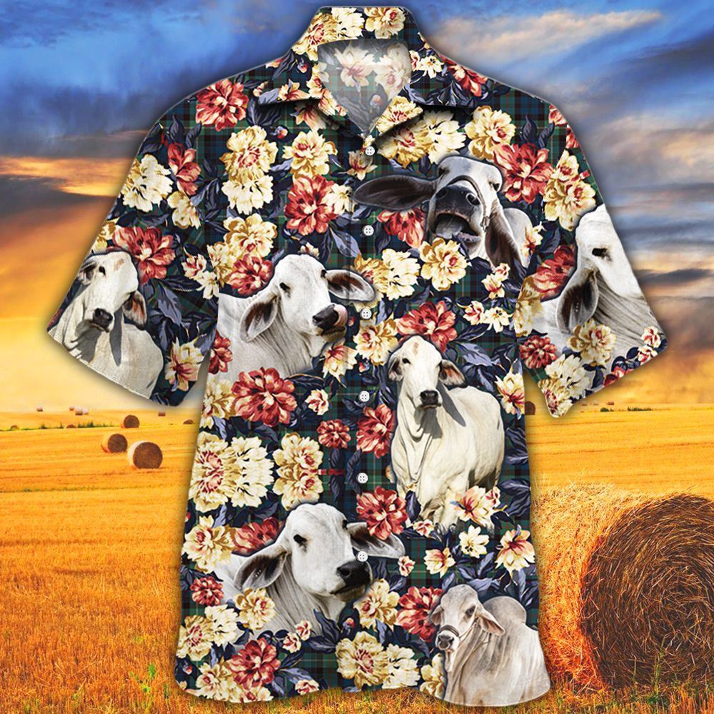 Farm Hawaiian Shirt Brahman Cattle Green Plaid Pattern All Over Printed 3D Hawaiian Shirt Animal Hawaiian Shirt 1 lfibo1.jpg Farm Hawaiian Shirt Brahman Cattle Green Plaid Pattern All Over Printed 3D Hawaiian Shirt Animal Hawaiian Shirt 1 lfibo1.jpg