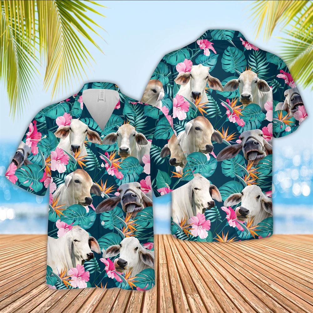 Farm Hawaiian Shirt Brahman Cattle Palm Leaves Pattern Hawaiian Shirt Animal Hawaiian Shirt 1 upagqd.jpg