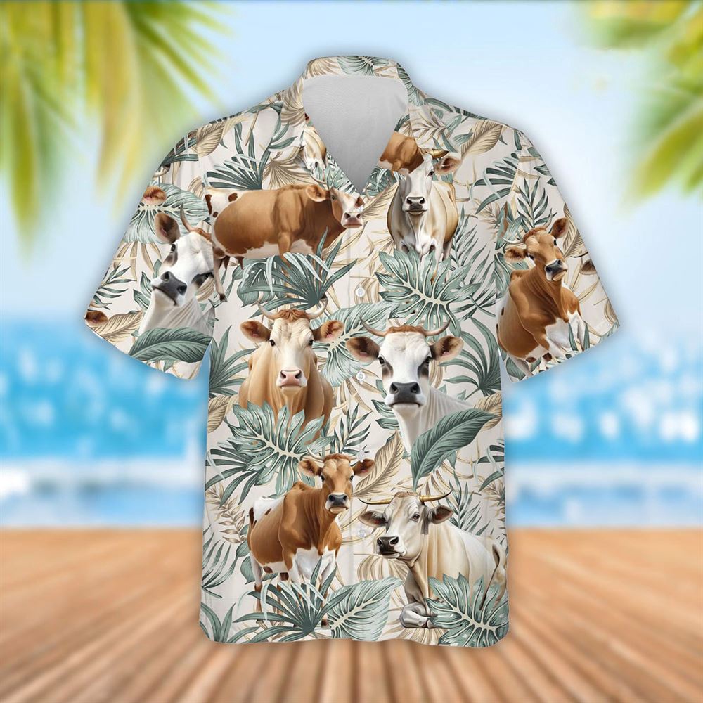 Farm Hawaiian Shirt Brahman Cattle Tropical Leaf Pattern Hawaiian Shirt Summer Gift Animal Hawaiian Shirt 1 bn4hnx.jpg