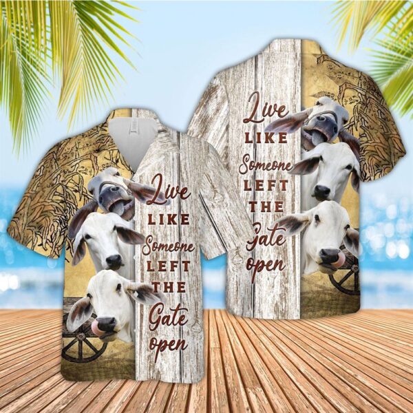 Farm Hawaiian Shirt, Brahman Woods Pattern Hawaiian Shirt, Animal Hawaiian Shirt