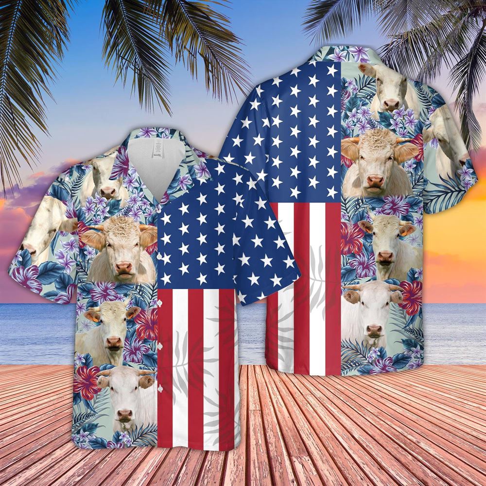 Farm Hawaiian Shirt Charolais Cattle Flower Pattern Us Flag 3D Hawaiian Shirt Animal Hawaiian Shirt 1 cmlwr6.jpg Farm Hawaiian Shirt Charolais Cattle Flower Pattern Us Flag 3D Hawaiian Shirt Animal Hawaiian Shirt 1 cmlwr6.jpg