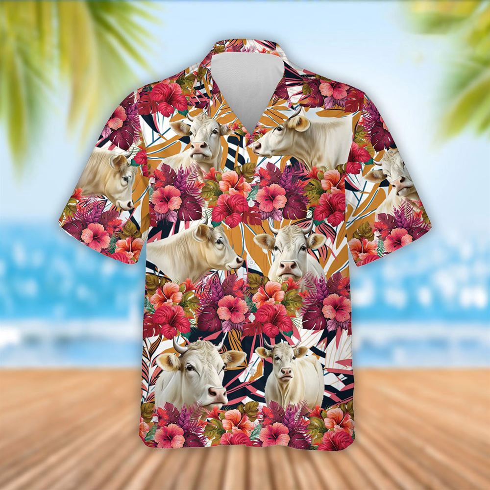Farm Hawaiian Shirt Charolais Cattle Red Hibicus Flowers Hawaiian Shirt Summer Gift Animal Hawaiian Shirt 1 rrslmv.jpg Farm Hawaiian Shirt Charolais Cattle Red Hibicus Flowers Hawaiian Shirt Summer Gift Animal Hawaiian Shirt 1 rrslmv.jpg