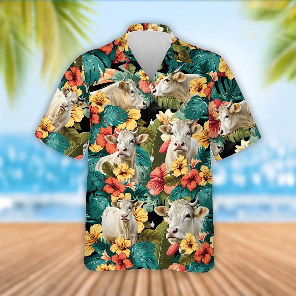 Farm Hawaiian Shirt Charolais Cattle Tropical Flowers Hawaiian Shirt Summer Gift Animal Hawaiian Shirt 1 f6rliy.jpg Farm Hawaiian Shirt Charolais Cattle Tropical Flowers Hawaiian Shirt Summer Gift Animal Hawaiian Shirt 1 f6rliy.jpg