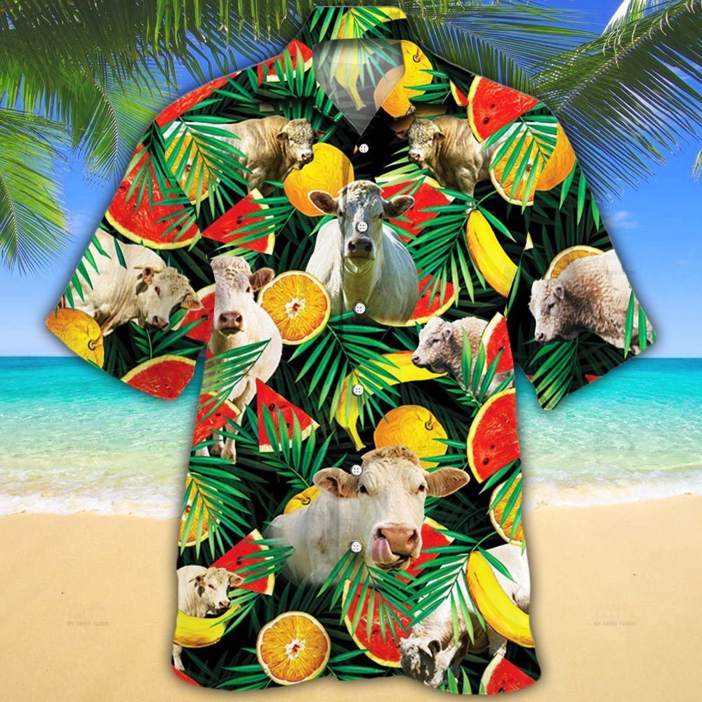 Farm Hawaiian Shirt Charolais Cattle Tropical Fruits All Over Printed 3D Hawaiian Shirt Animal Hawaiian Shirt 1 my0rqu.jpg Farm Hawaiian Shirt Charolais Cattle Tropical Fruits All Over Printed 3D Hawaiian Shirt Animal Hawaiian Shirt 1 my0rqu.jpg