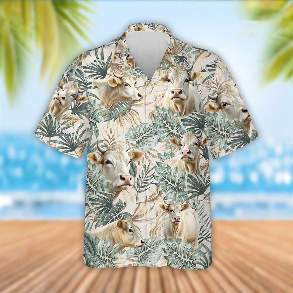 Farm Hawaiian Shirt Charolais Cattle Tropical Leaf Pattern Hawaiian Shirt Summer Gift Animal Hawaiian Shirt 1 ctqjmj.jpg Farm Hawaiian Shirt Charolais Cattle Tropical Leaf Pattern Hawaiian Shirt Summer Gift Animal Hawaiian Shirt 1 ctqjmj.jpg