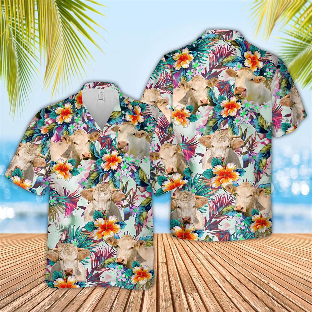 Farm Hawaiian Shirt Charolais Colorful Leaf Pattern Hawaiian Shirt Animal Hawaiian Shirt 1 ktpacd.jpg