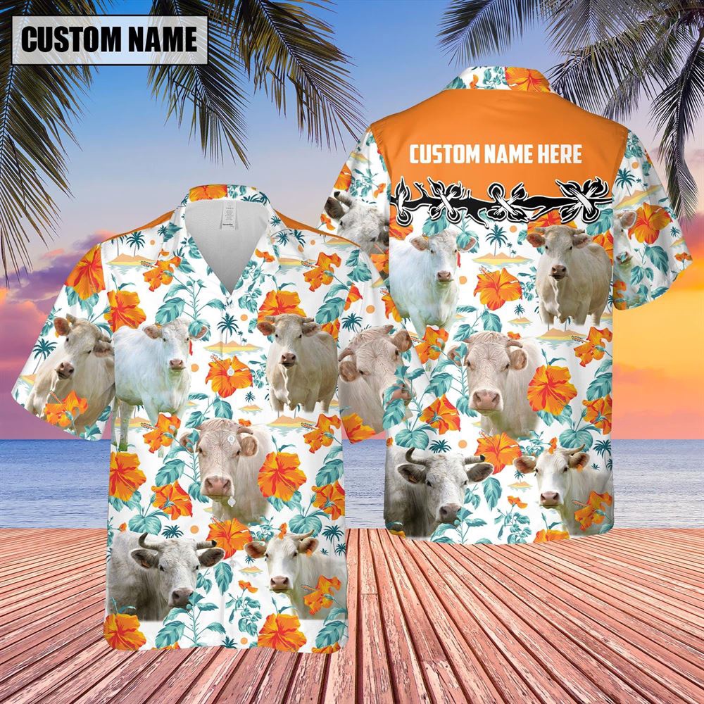 Farm Hawaiian Shirt Charolais Hibiscus Floral Custom Name 3D Hawaiian Shirt Animal Hawaiian Shirt 2 bmr3c1.jpg Farm Hawaiian Shirt Charolais Hibiscus Floral Custom Name 3D Hawaiian Shirt Animal Hawaiian Shirt 2 bmr3c1.jpg