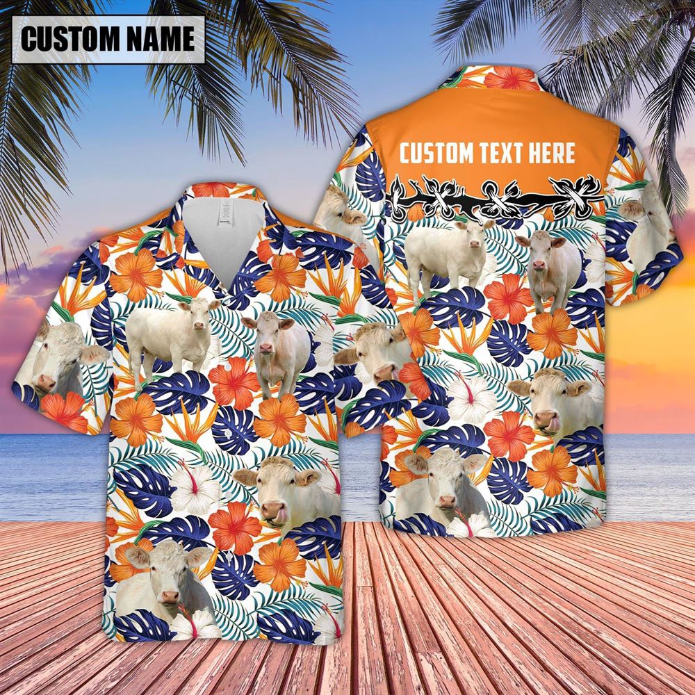 Farm Hawaiian Shirt Charolais No Horn Hibiscus Blue Floral Custom Name 3D Hawaiian Shirt Animal Hawaiian Shirt 2 sdb2qr.jpg Farm Hawaiian Shirt Charolais No Horn Hibiscus Blue Floral Custom Name 3D Hawaiian Shirt Animal Hawaiian Shirt 2 sdb2qr.jpg