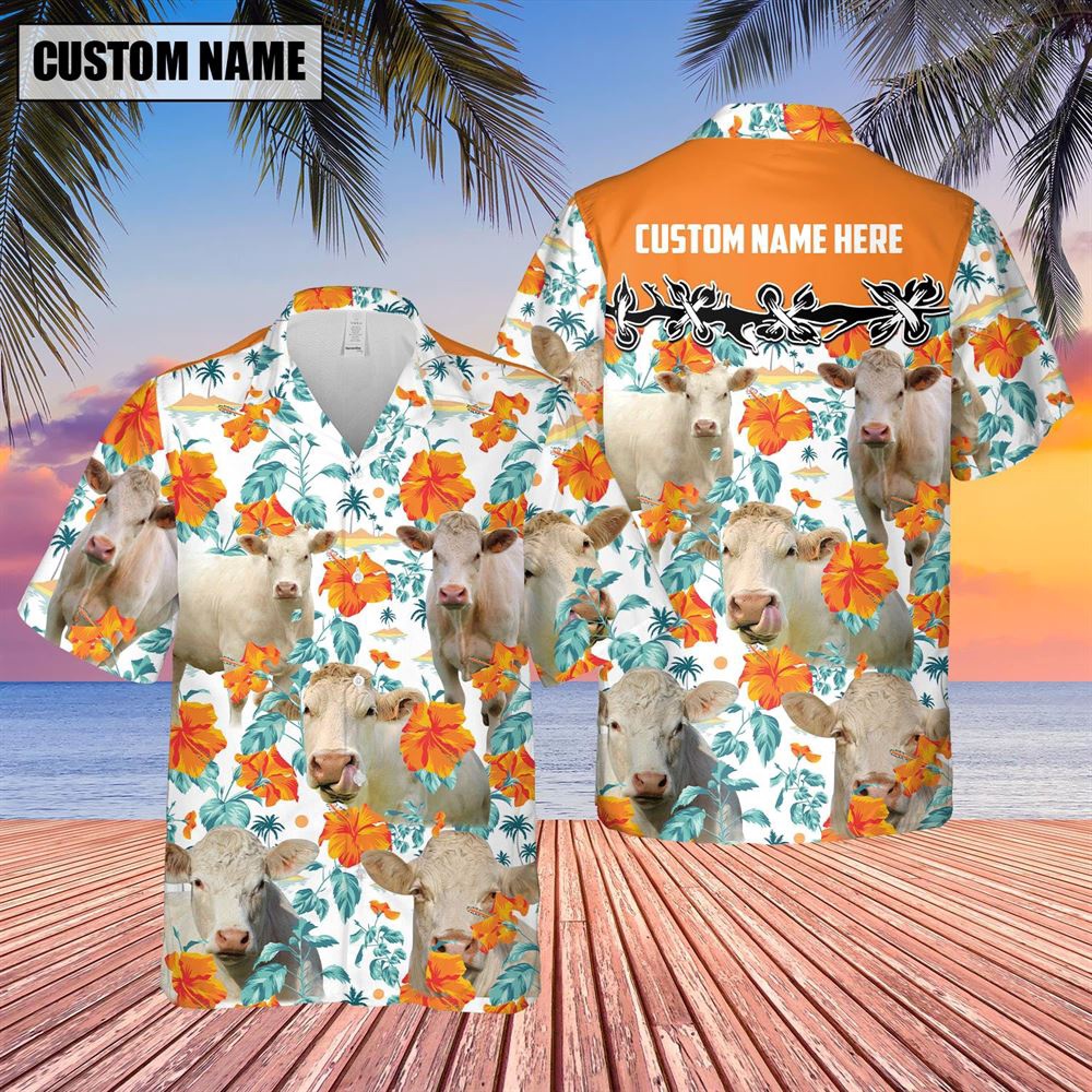 Farm Hawaiian Shirt Charolais No Horn Hibiscus Floral Custom Name 3D Hawaiian Shirt Animal Hawaiian Shirt 2 ogd3hk.jpg Farm Hawaiian Shirt Charolais No Horn Hibiscus Floral Custom Name 3D Hawaiian Shirt Animal Hawaiian Shirt 2 ogd3hk.jpg