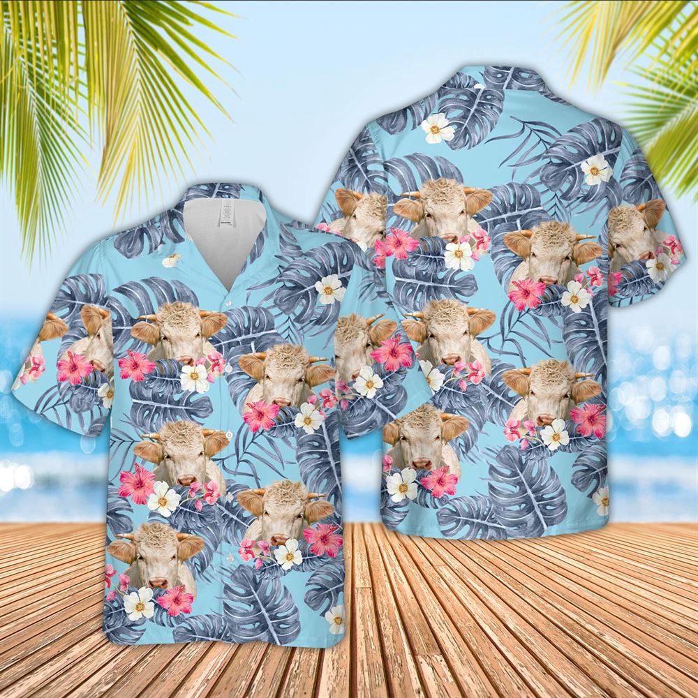 Farm Hawaiian Shirt Charolais Sierra Blue Pattern 3D Hawaiian Shirt Animal Hawaiian Shirt 1 p37rbu.jpg Farm Hawaiian Shirt Charolais Sierra Blue Pattern 3D Hawaiian Shirt Animal Hawaiian Shirt 1 p37rbu.jpg