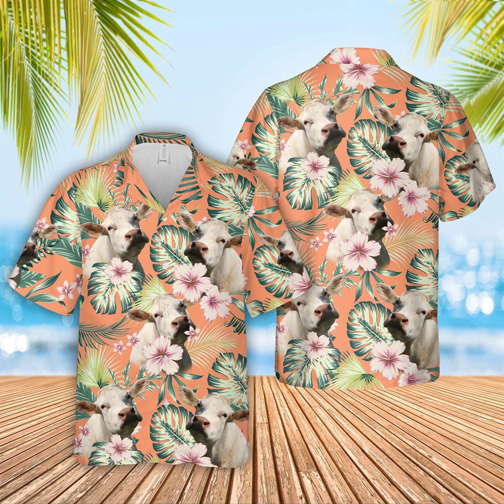 Farm Hawaiian Shirt Charolais Summer Happiness Floral Farm 3D Hawaiian Shirt Animal Hawaiian Shirt 1 clxgdh.jpg Farm Hawaiian Shirt Charolais Summer Happiness Floral Farm 3D Hawaiian Shirt Animal Hawaiian Shirt 1 clxgdh.jpg