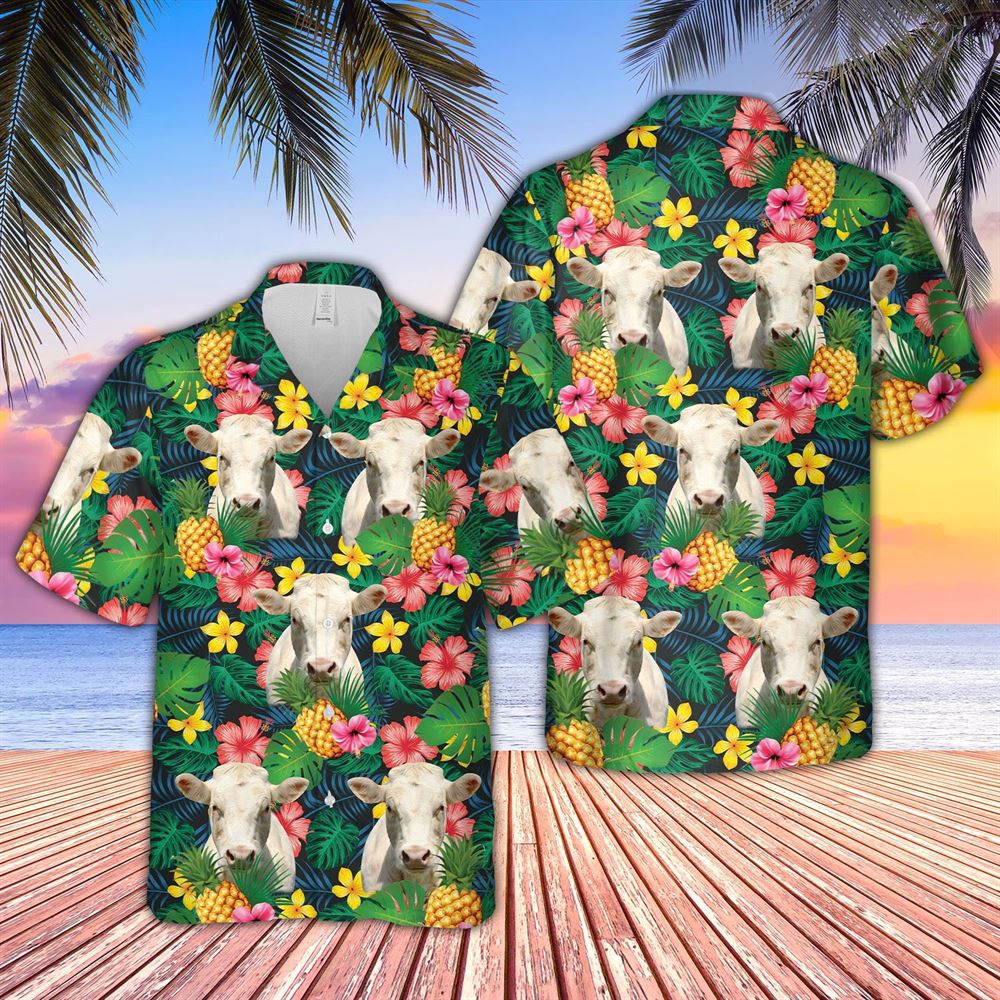 Farm Hawaiian Shirt Charolais Summer Pattern 3D Hawaiian Shirt Animal Hawaiian Shirt 1 ptky5v.jpg Farm Hawaiian Shirt Charolais Summer Pattern 3D Hawaiian Shirt Animal Hawaiian Shirt 1 ptky5v.jpg