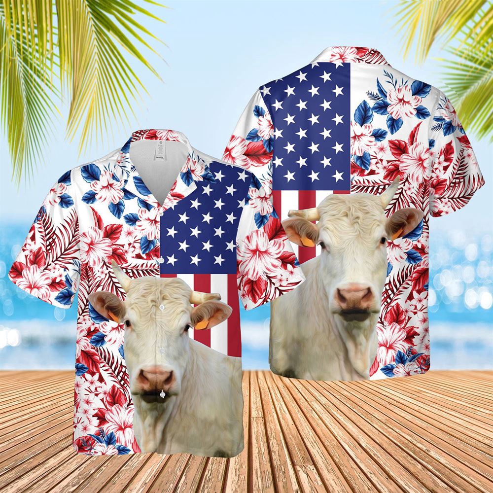 Farm Hawaiian Shirt Charolais Us Flag Flower 3D Hawaiian Shirt Animal Hawaiian Shirt 1 pyjzzn.jpg Farm Hawaiian Shirt Charolais Us Flag Flower 3D Hawaiian Shirt Animal Hawaiian Shirt 1 pyjzzn.jpg