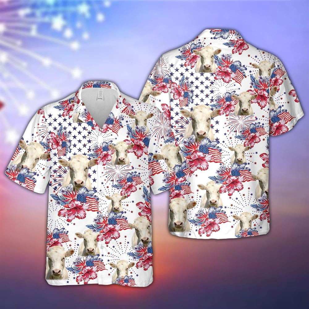 Farm Hawaiian Shirt Charolais Us Flag Flower Pattern 3D Hawaiian Shirt Summer Gift Animal Hawaiian Shirt 1 ojlvur.jpg Farm Hawaiian Shirt Charolais Us Flag Flower Pattern 3D Hawaiian Shirt Summer Gift Animal Hawaiian Shirt 1 ojlvur.jpg