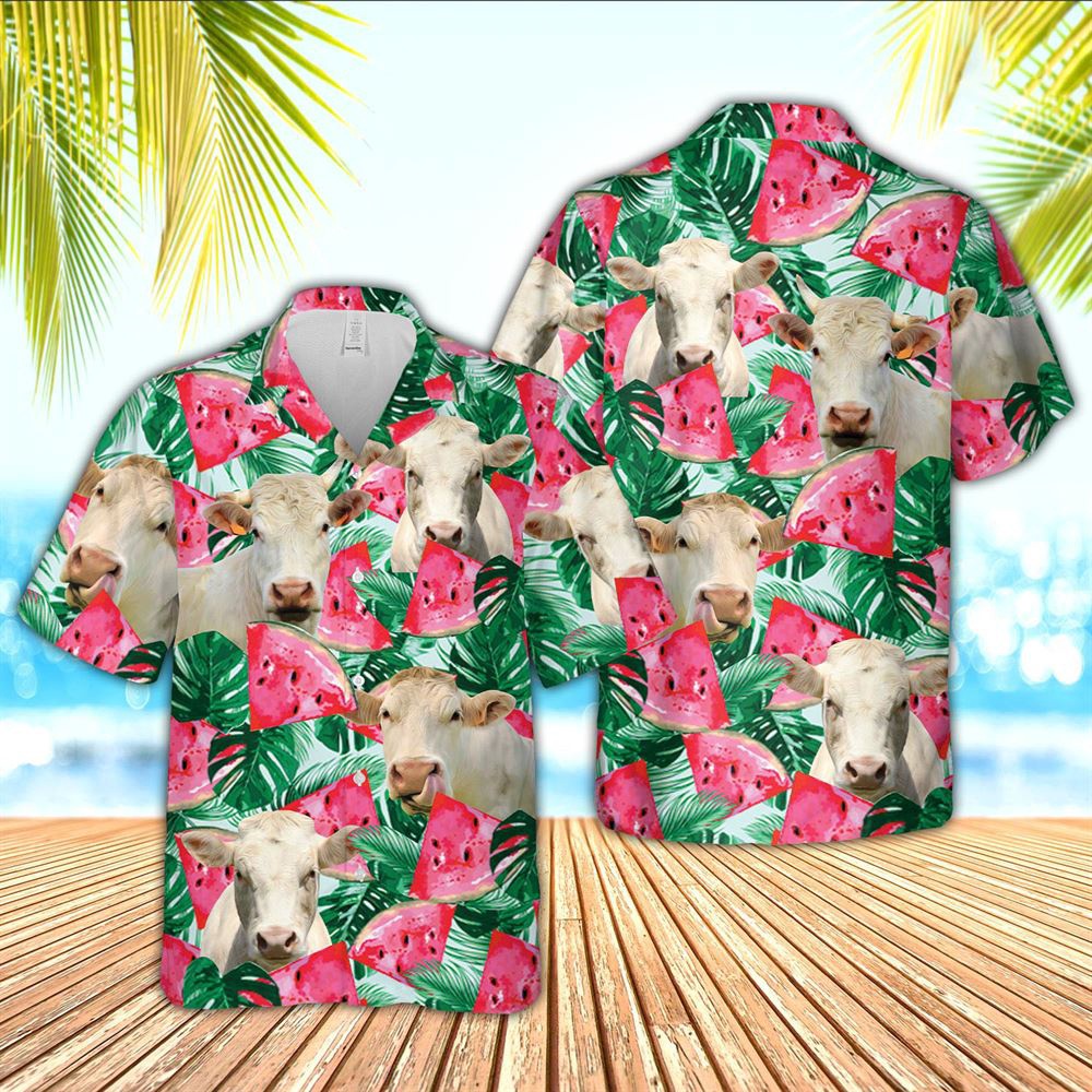 Farm Hawaiian Shirt Charolais Watermelon 3D Hawaiian Shirt Animal Hawaiian Shirt 1 yn0qdn.jpg