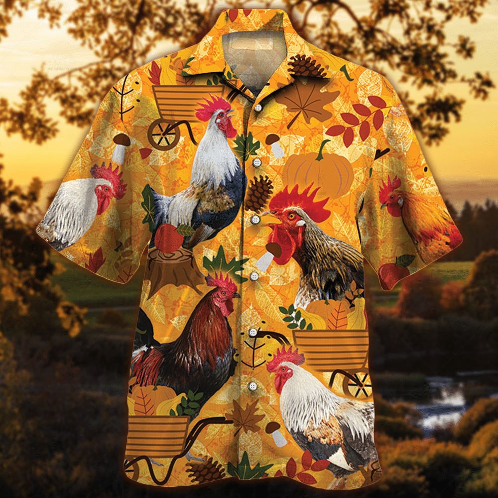 Farm Hawaiian Shirt Chicken Orange Nature Autumn Hawaiian Shirt Animal Hawaiian Shirt 1 s02kr3.jpg