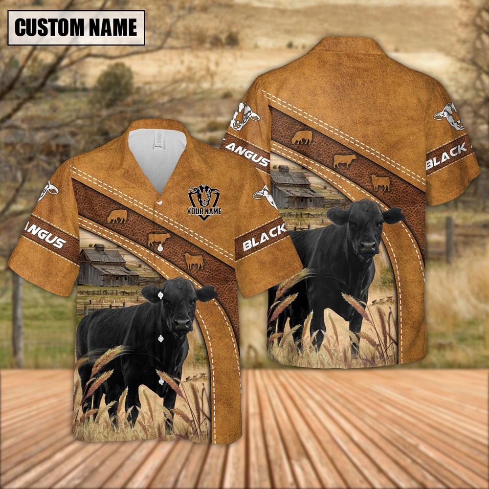 Farm Hawaiian Shirt Custom Name Black Angus Leather Pattern Hawaiian Shirt For Men And Women Animal Hawaiian Shirt 2 lrnbbo.jpg Farm Hawaiian Shirt Custom Name Black Angus Leather Pattern Hawaiian Shirt For Men And Women Animal Hawaiian Shirt 2 lrnbbo.jpg