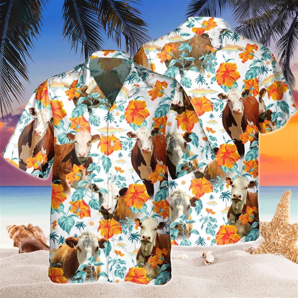 Farm Hawaiian Shirt Custom Name Hereford Cow Hibiscus Flowers All 3D Printed Hawaiian Shirt For Men And Women Animal Hawaiian Shirt 2 g1xlct.jpg
