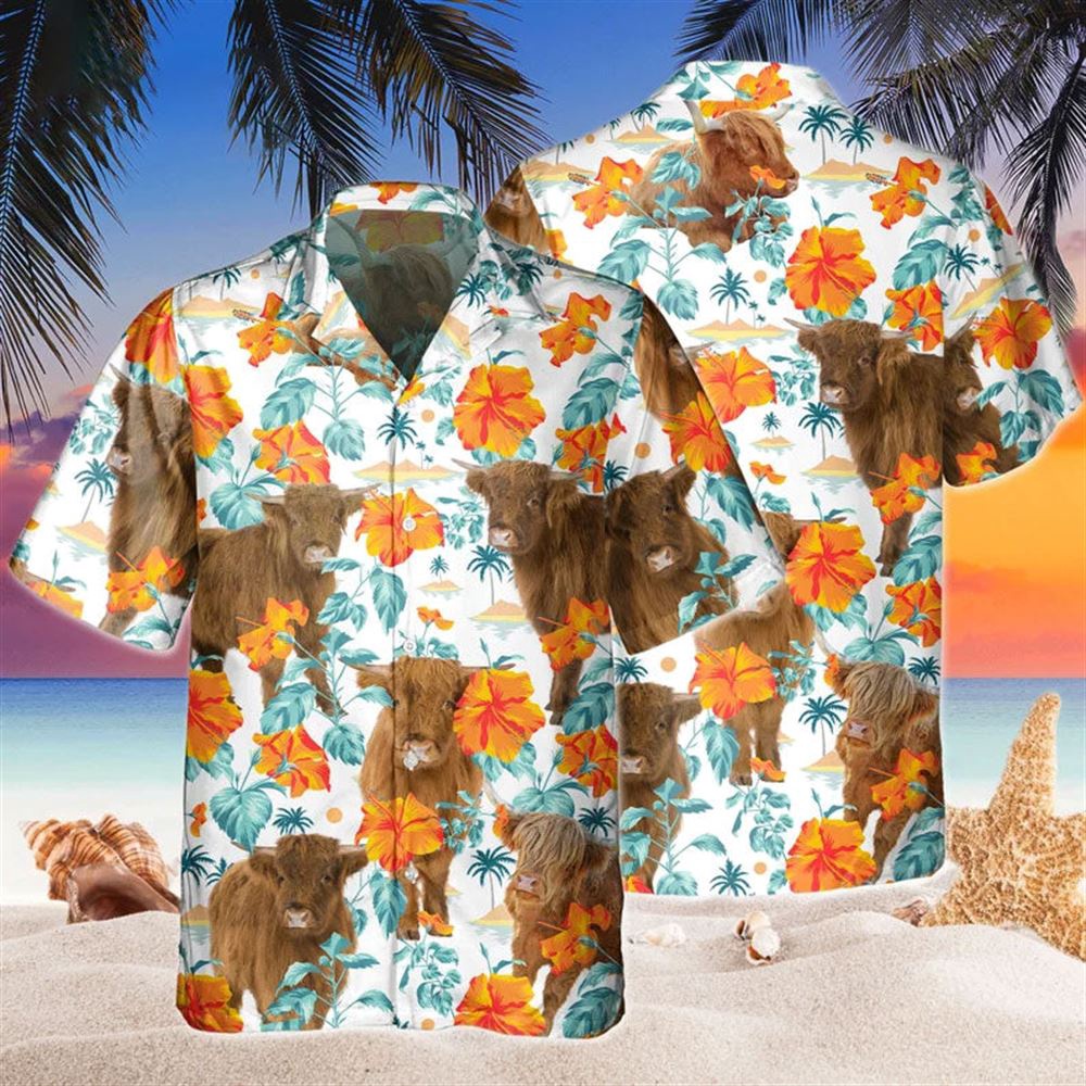 Farm Hawaiian Shirt Custom Name Highland Cow Hibiscus Flowers All 3D Printed Hawaiian Shirt For Men And Women Animal Hawaiian Shirt 2 skb1la.jpg