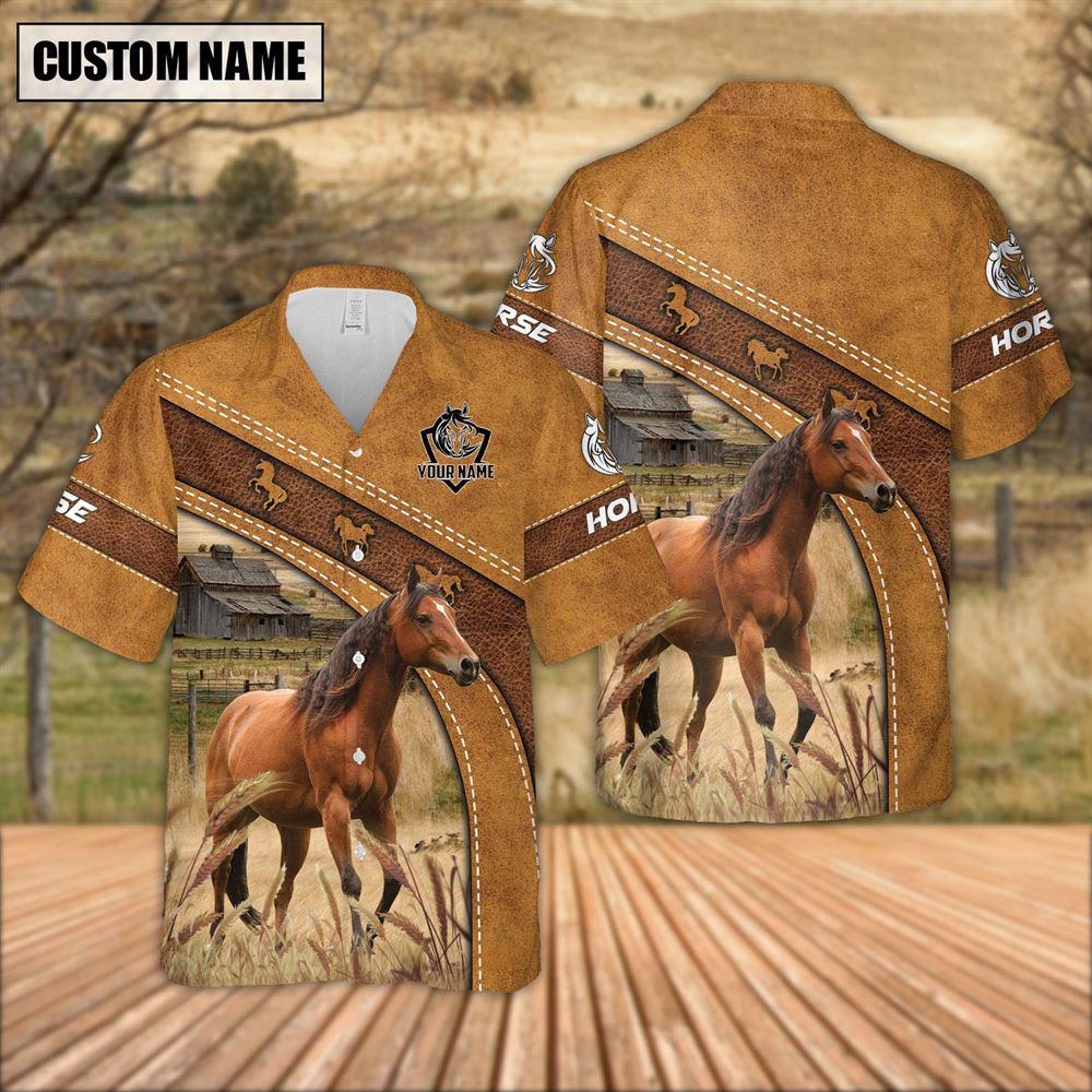 Farm Hawaiian Shirt Custom Name Horse Leather Pattern Hawaiian Shirt For Men And Women Animal Hawaiian Shirt 2 ua00w4.jpg Farm Hawaiian Shirt Custom Name Horse Leather Pattern Hawaiian Shirt For Men And Women Animal Hawaiian Shirt 2 ua00w4.jpg
