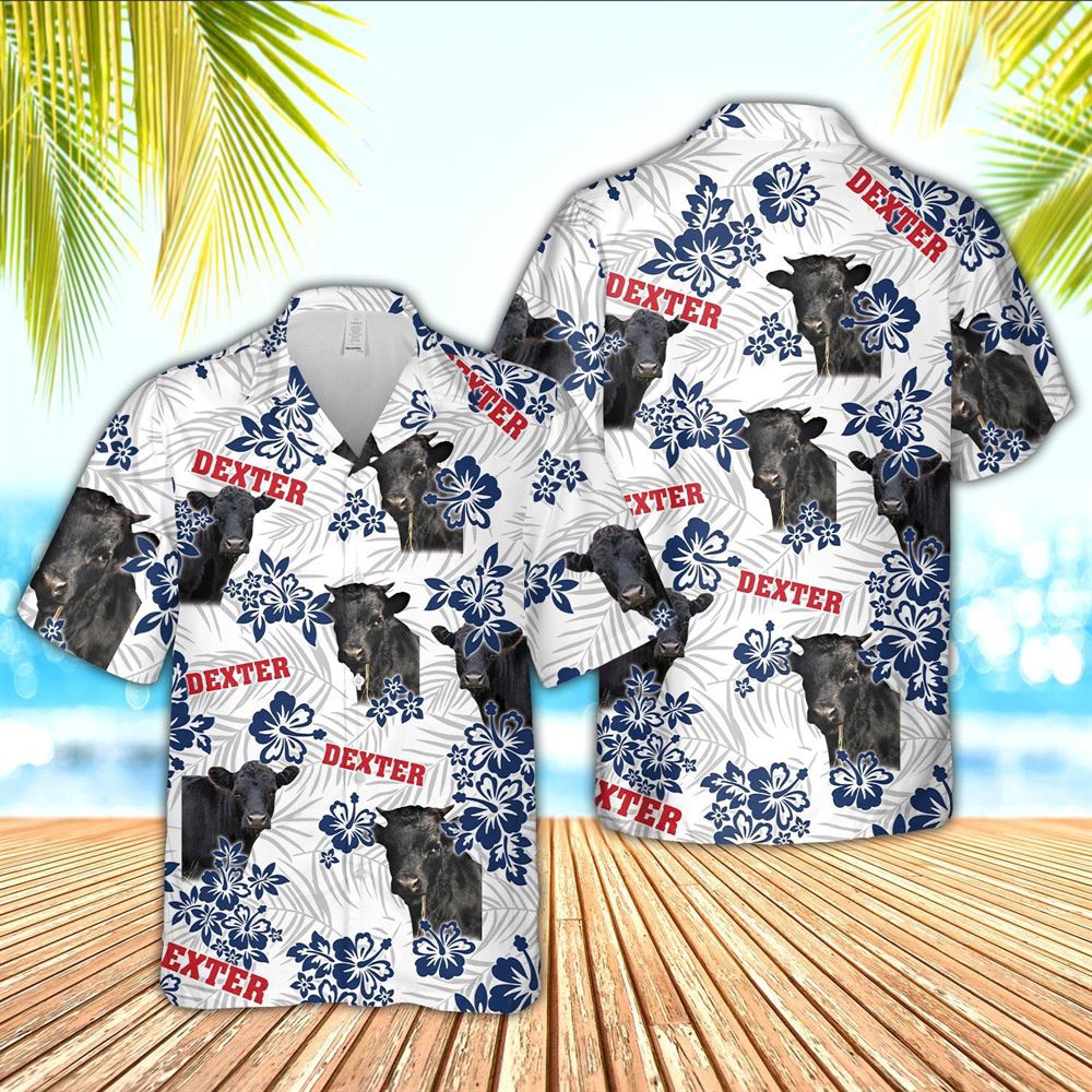 Farm Hawaiian Shirt Dexter American White Flowers Pattern Hawaiian Shirt Animal Hawaiian Shirt 1 r44xqr.jpg