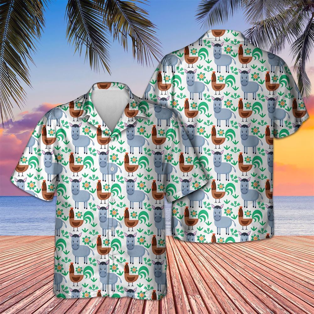 Farm Hawaiian Shirt Donkey And Chicken Hawaiian Shirt Animal Hawaiian Shirt 1 pkr19s.jpg Farm Hawaiian Shirt Donkey And Chicken Hawaiian Shirt Animal Hawaiian Shirt 1 pkr19s.jpg