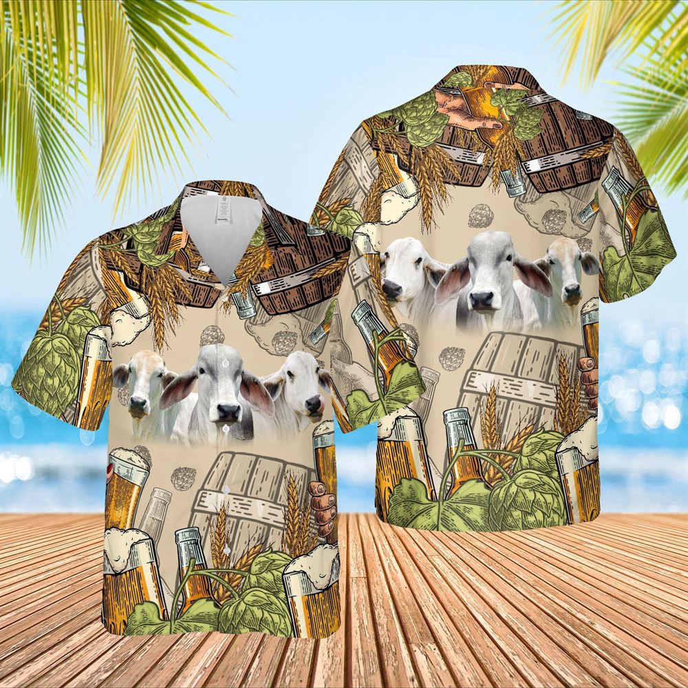 Farm Hawaiian Shirt Funny Brahman Cattle Beer Pattern Hawaiian Shirt Animal Hawaiian Shirt 1 n2vbil.jpg