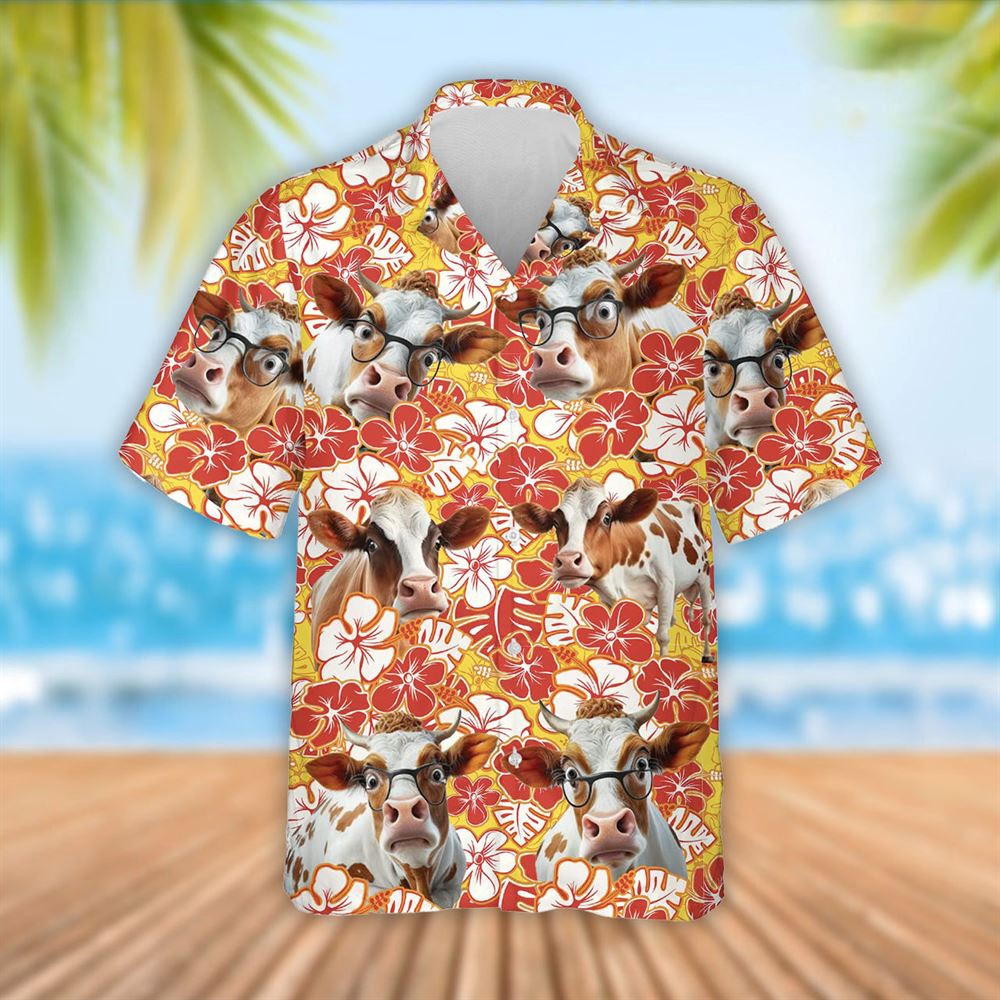 Farm Hawaiian Shirt Funny Dexter Cattle Orange Flower Pattern 3D Hawaiian Shirt Summer Gift Animal Hawaiian Shirt 1 fh6uul.jpg Farm Hawaiian Shirt Funny Dexter Cattle Orange Flower Pattern 3D Hawaiian Shirt Summer Gift Animal Hawaiian Shirt 1 fh6uul.jpg