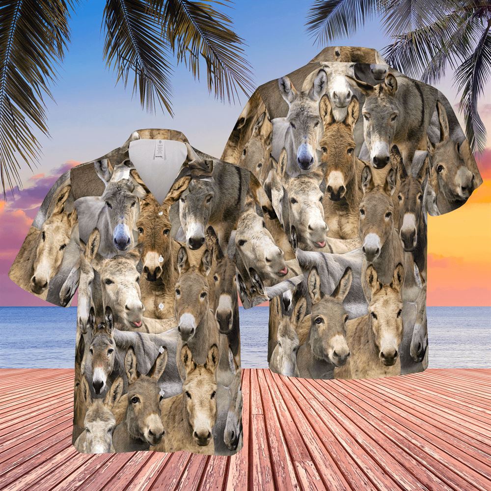 Farm Hawaiian Shirt Herd Of Donkeys All Over Printed 3D Hawaiian Shirt Animal Hawaiian Shirt 1 mglhcx.jpg