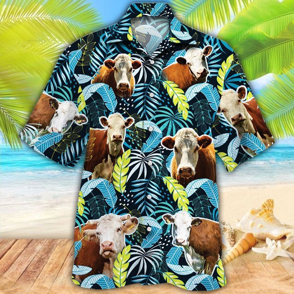 Farm Hawaiian Shirt Herefold Cattle Jungle Leaves All Over Printed 3D Hawaiian Shirt Animal Hawaiian Shirt 1 wqu6je.jpg Farm Hawaiian Shirt Herefold Cattle Jungle Leaves All Over Printed 3D Hawaiian Shirt Animal Hawaiian Shirt 1 wqu6je.jpg
