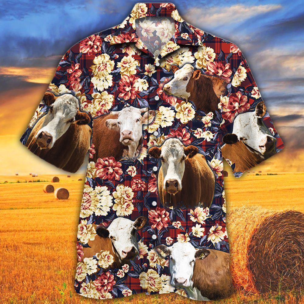 Farm Hawaiian Shirt Herefold Cattle Red Plaid Pattern All Over Printed 3D Hawaiian Shirt Animal Hawaiian Shirt 1 dc8h6a.jpg Farm Hawaiian Shirt Herefold Cattle Red Plaid Pattern All Over Printed 3D Hawaiian Shirt Animal Hawaiian Shirt 1 dc8h6a.jpg