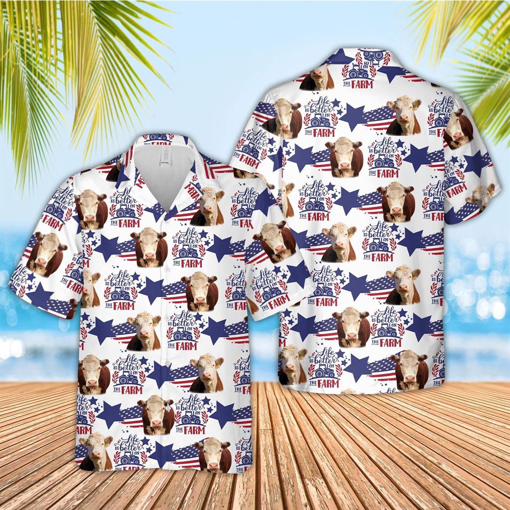 Farm Hawaiian Shirt Hereford American Flag Pattern Hawaiian Shirt Animal Hawaiian Shirt 1 f2ppau.jpg Farm Hawaiian Shirt Hereford American Flag Pattern Hawaiian Shirt Animal Hawaiian Shirt 1 f2ppau.jpg