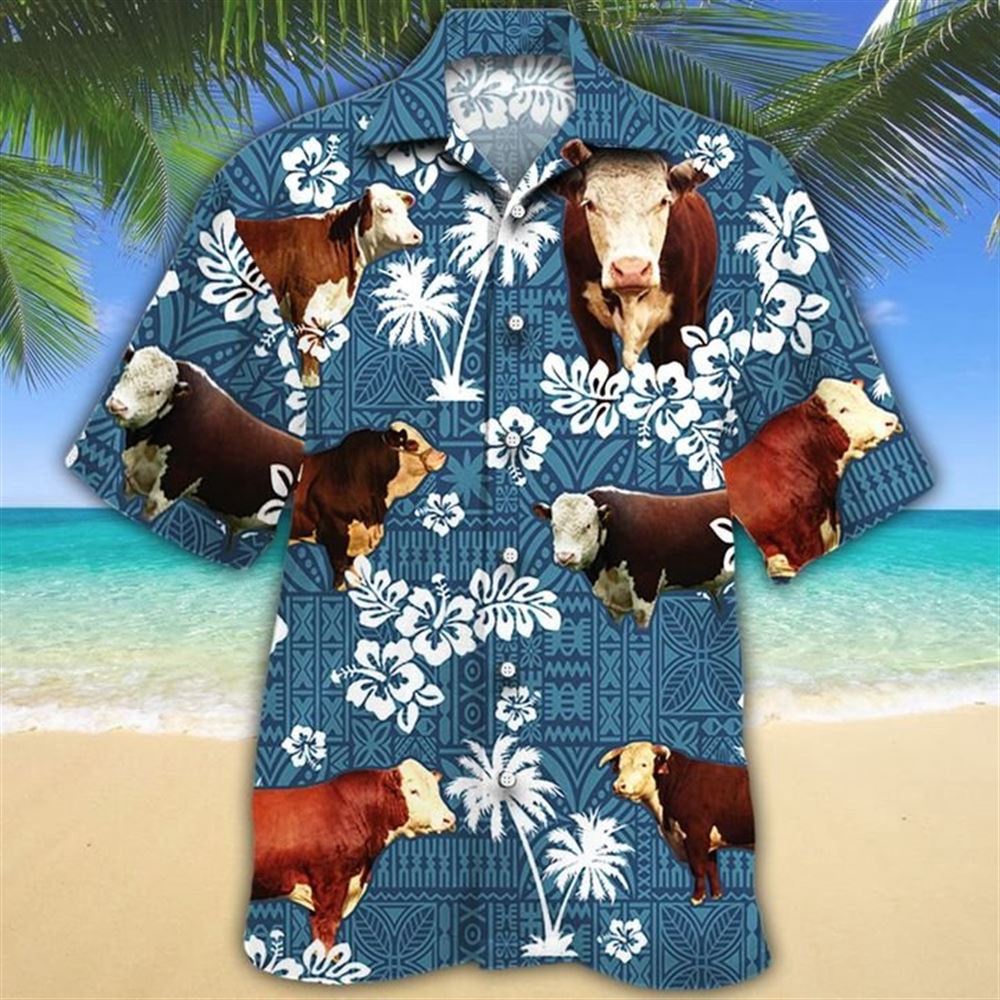 Farm Hawaiian Shirt Hereford Cattle Blue Tribal All Over Printed 3D Hawaiian Shirt Animal Hawaiian Shirt 1 nyjsw5.jpg Farm Hawaiian Shirt Hereford Cattle Blue Tribal All Over Printed 3D Hawaiian Shirt Animal Hawaiian Shirt 1 nyjsw5.jpg